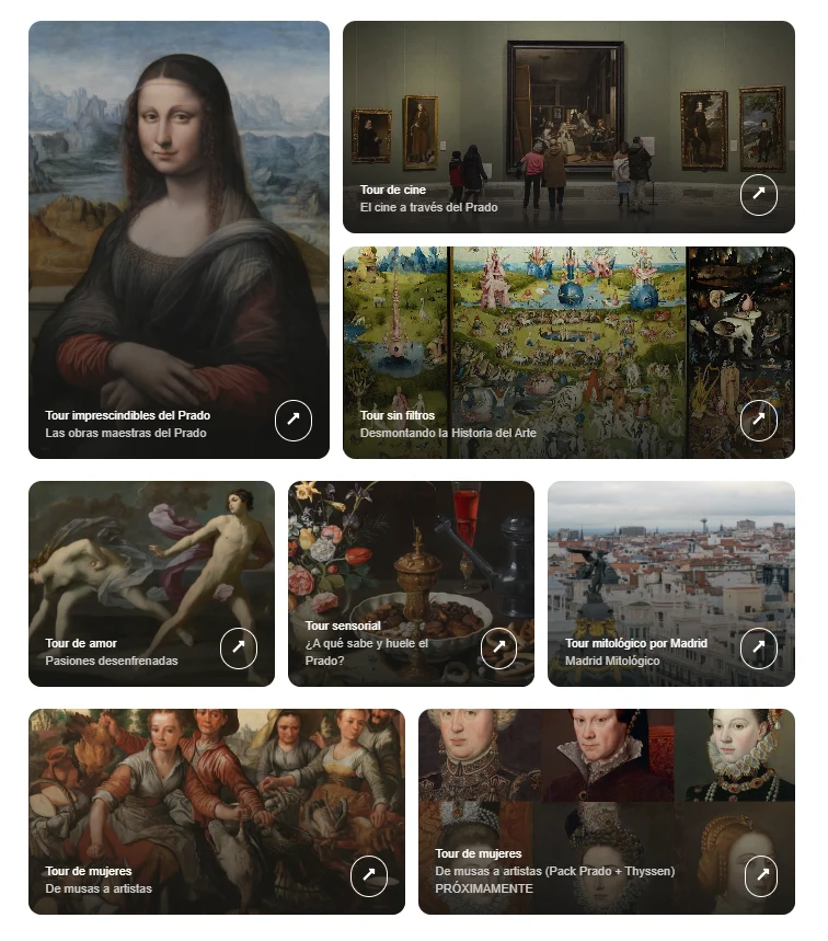 Catálogo de tours por el Museo del Prado en laardilladelarte.com