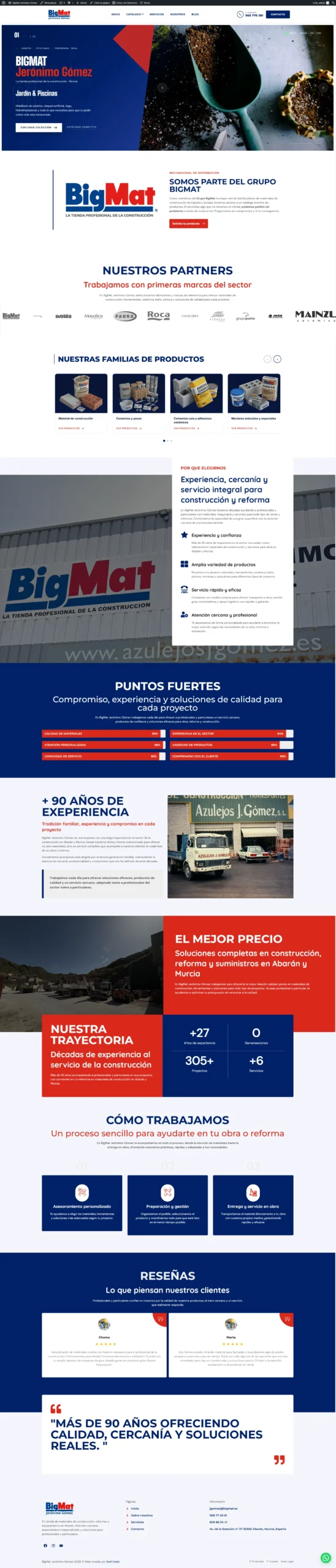 Captura completa de la home de azulejosjgomez.es
