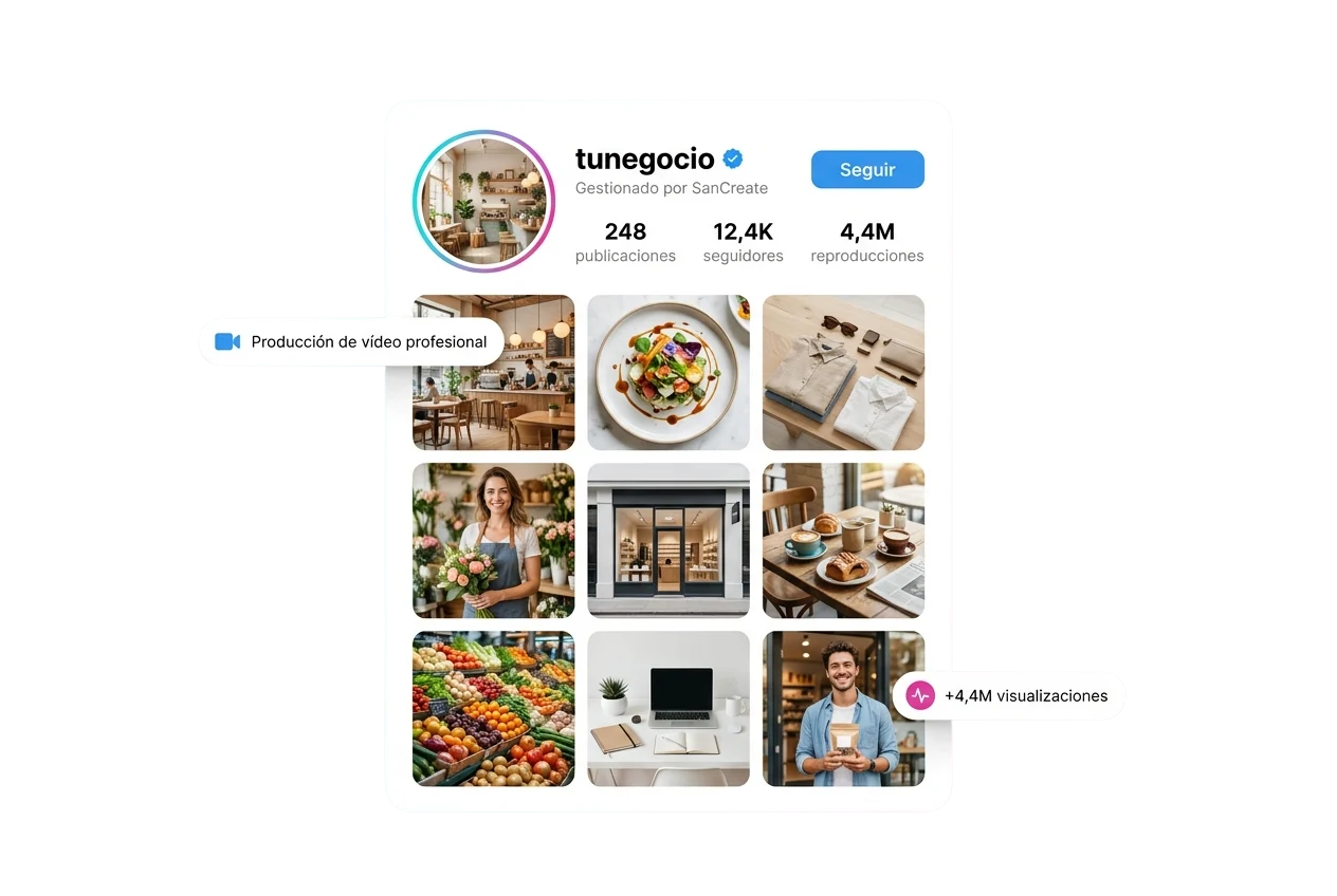 Feed de redes sociales gestionado por SanCreate para una empresa